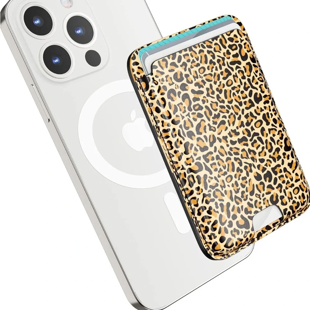Zebra EDC Magnetic Wallet Stand for Apple Magsafe Pattern Vegan Leather Wallet